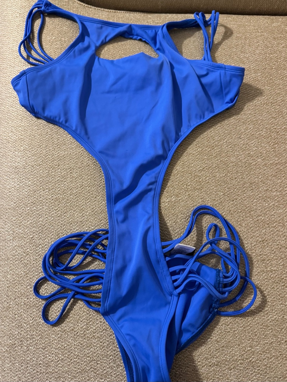 Hot Miami Styles Royal Blue Strappy One-Piece Swim